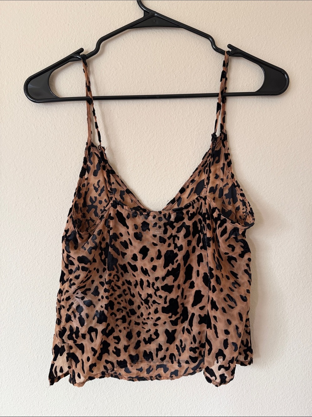 Forever 21 Tan and Black Leopard Print Cami with Velvet Accents - Picture 4 of 4
